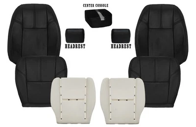 For 2007-2014 GMC Yukon XL Denali SLT SLE/SL Front Seat Cover Vinyl Black - Image 1 of 4