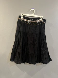 Langer Rock 100% Baumwolle schwarz Boho Hippie Damen Größe L Marke Angie - Bild 1 von 7