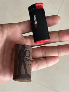Vintage Collectible Marlboro Leather case With Marlboro Lighter - Picture 1 of 5