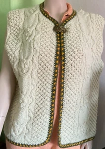 Weste Trachten Damen Trachtenweste Handarbeit gestrickt beige - Bild 1 von 2
