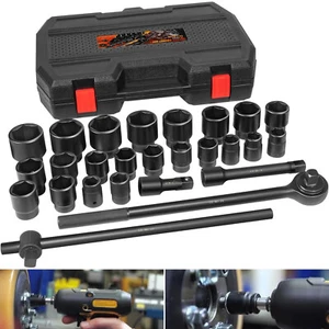27pcs 3/4" Drive 6 Point Impact Socket Set Standard SAE 7/8" -2" Metric 22-50 mm - Picture 1 of 15