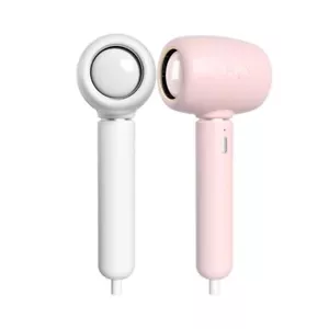 Negative Ion Hair Dryer Temperature Controlled Thermostatic 800W Pink White - Picture 1 of 11