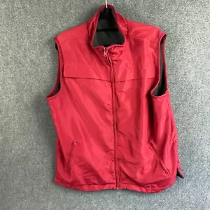 Sandy Beach Reversible Vest Womens Size M Maroon & Grey Softshell Polar Fleece - Picture 1 of 10