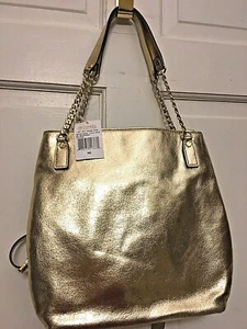Michael Kors Gold Jet Set Kette Kuriertasche Leder Umhängetasche/Schultertasche Brandneu mit Etikett - Bild 1 von 6