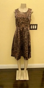 Lafayette 148 New York Size 6 Leopard Print Sleeveless Fit & Flare Dress - Picture 1 of 9