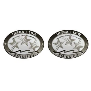 2PCS New Ultra Low Emission 3 Outboard Graphic Sticker Decal - Gray 3.58"x2.4" - Picture 1 of 6