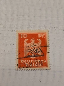 Briefmarke Deutsches Reich 10 Pfennig 1924 Reichsadler gestempelt  - Bild 1 von 1