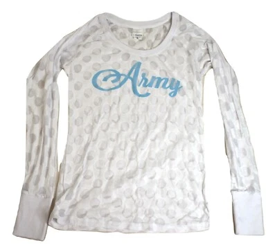 Camisa Blanca J America Mujer Ejército Burn-Out Ver a Través Nueva M, L Foto 1 de 4