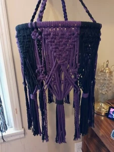 Macrame Chandelier Halloween Purple/Black * New - Picture 1 of 3