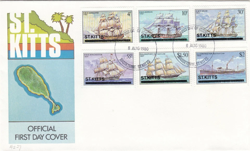Ships St Kitts FDC 1980 (137013) - Image 1 of 1