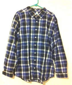 NEW!!! Gymboree Dad's Best In Blue Men's Plaid Button Down Shirt Size XL - Picture 1 of 3