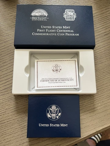 2003 First Flight Centennial Proof Clad Half Dollar Coin OGP & COA Cover