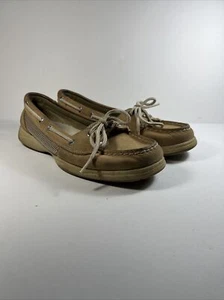 Sperry Top Sider hellbraun Schnürschuhe Leder Damengröße 7W - Bild 1 von 7