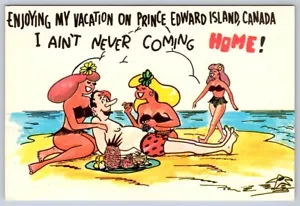 Comic Beach Scene, I Ain't Never Coming Home! Prince Edward Island Postcard - Bild 1 von 2