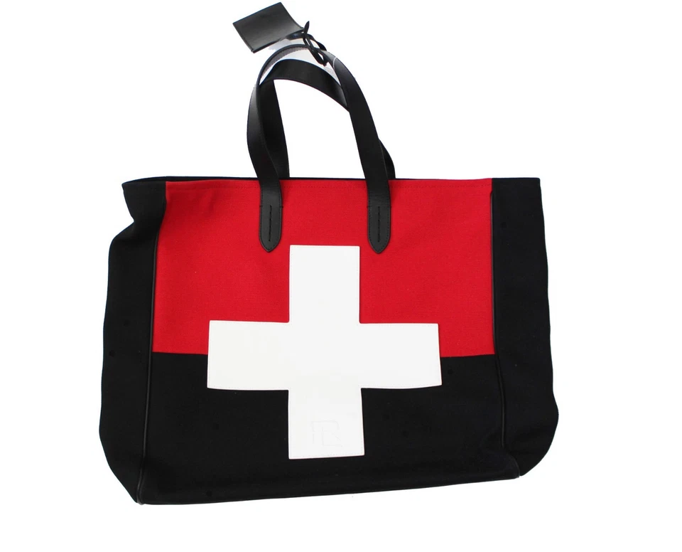 Bolso de Mano Ralph Lauren Etiqueta Púrpura Cuero Estadio Negro Rojo Esquí Mensajero Nuevo con Etiquetas Foto 1 de 4