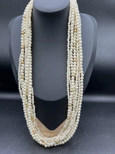 8 Strang Kunstperlen und gute Ton Perlen Halskette 26 Zoll - Bild 1 von 10