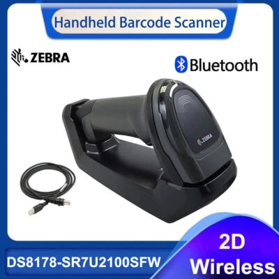 Zebra DS8178-SR7U2100SFW 1/2D USB Wireless Bluetooth Barcode Scanner with Cradle