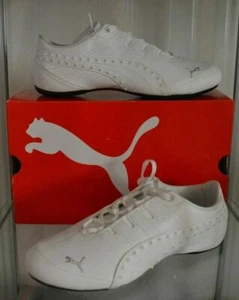PUMA SCARPE GINNASTICA SPORT CASUAL DONNA PELLE BIANCO STRASS ARGENTO TLG. 38 - Foto 1 di 3