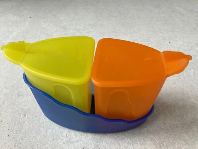 Tupperware Zucker- und Milchset Junge Welle orange gelb blau - Bild 1 von 4