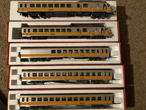 Jouef Turbotrain 5 car set - 8611, 5491, 5492, 5493, 5494, boxed except one HO - Picture 1 of 14
