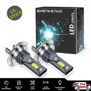 2x H7 White LED Headlight High Beam Bulbs For Yamaha XV1900 Roadliner 2006-2007 - Picture 1 of 12