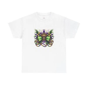 Festive Mardi Gras Tee, Carnival Shirt, Unisex Party Tee, Masquerade Top, - Picture 1 of 22