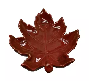 Ceramic Leave Red Fall Dish Candy - Picture 1 of 11