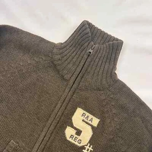 French Tap a L'oeil Kid Brown with Num. 5 Cotton Turtle Neck Full Zip Sweater 5y - Picture 1 of 7