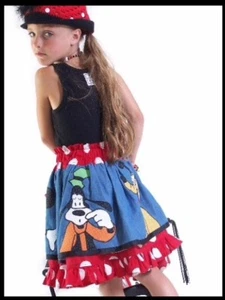 Custom Boutique Disney Resell Girls Mickey, Minnie, Goofy, Pluto Twirl Skirt EUC - Picture 1 of 10