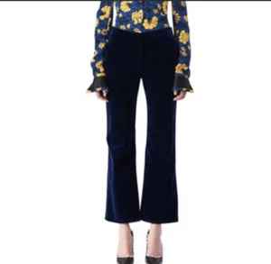 Altuzarra Nettle Kick Flare Black Velvet Pants women 8 - Picture 1 of 8