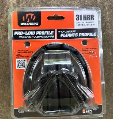 Walkers Ultra Ligero Juego Ear Pro Bajo Perfil Plegable Protección Auditiva Foto 1 de 2