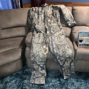 Game Winner Realtree camo coveralls insulated full zip/snaps/zip legs men’s LG - Picture 1 of 12