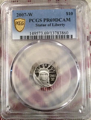 2007-W $10 1/10oz American Platinum Eagle PR69DCAM PCGS  😎 - Image 1 of 2