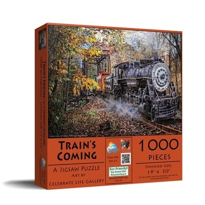SunsOut Train's Coming 1000 pc Jigsaw Puzzle - Image 1 of 4