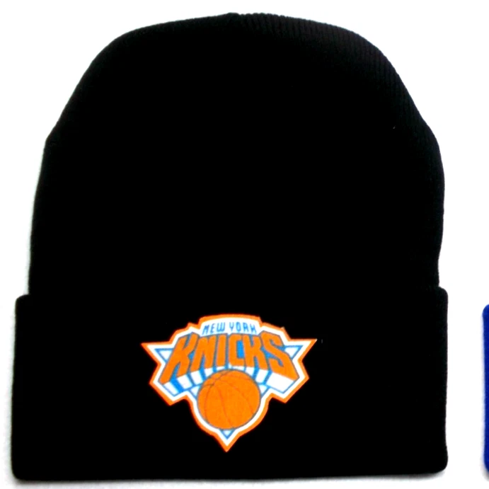 New York Knicks aplique plano de algodón en gorro negro gorra sombrero. ¡VER DETALLES! Foto 1 de 1