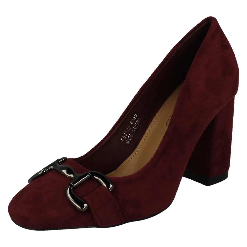 Mujer Spot On Elegante Detalle Hebilla Zapatos de Salón F90139 - Imagen 1 de 1