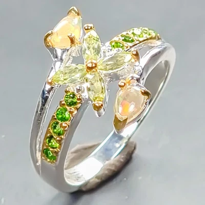 Handmade Natural Opal Ring 925 Sterling Silver Size 6 /R440657 - Image 1 of 4