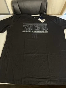 Camiseta New York Yankees MLB Para Hombre Negra Grande y Alta Stack Pop Fanáticos Talla 3XLT - Imagen 1 de 6