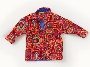 vtg PATAGONIA synchilla fleece snap t pullover red mola pattern kids size 6 - Picture 1 of 10