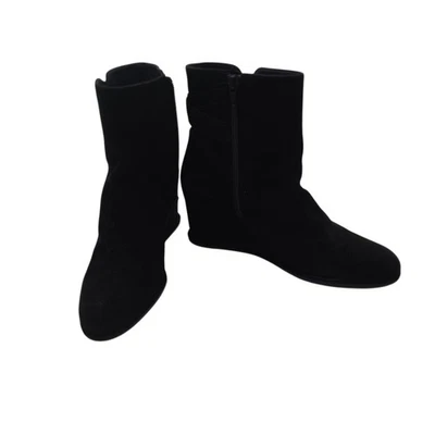 Stuart Weitzman Gamuza Cuña Botines Mujer 8N Negro España Minimalista Urbano Foto 1 de 4