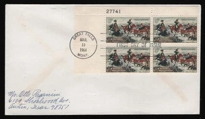 #1243 5c C.M. Russell-Plate Block, FDC **ANY 5=FREE SHIPPING** - Picture 1 of 1