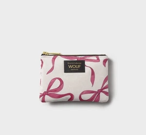 Wouf Recycled Collection Rita Small Pouch Pink Bows Spain NWOT - Picture 1 of 4