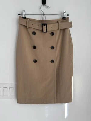 Ann Taylor Women’s 2 Petite Belted Trench Pencil Skirt in Tan Work Office Career - Image 1 of 4