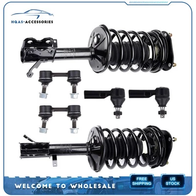 For TOYOTA COROLLA 93-02 Front Complete Struts Outer Tierod Sway Bar Link Kit - Image 1 of 4
