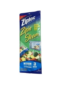 Neu Ziploc Zip n Steam Meal Prep Beutel Dämpfen Mikrowelle - 3 Beutel - Bild 1 von 2