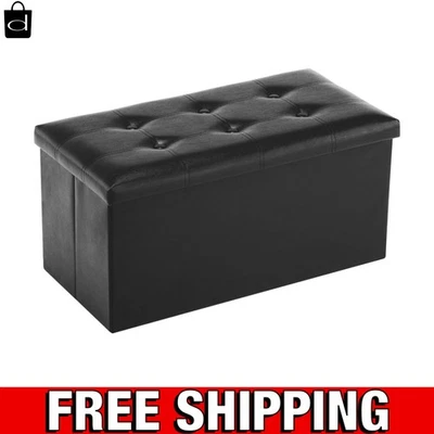 Elegant Faux Leather Ottoman Bench - 350 lbs Capacity for Living Room & Bedroom - Image 1 of 4