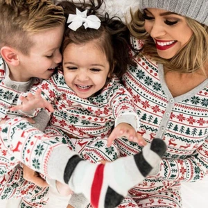 Christmas Pajamas Family Matching New Year Father Mother Kids Baby Look Clothes - Picture 1 of 10