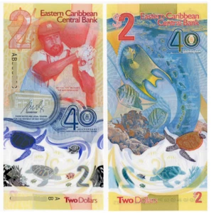 2023 / 2024 East Caribbean 2 Dollars BANKNOTE UNC - Picture 1 of 1