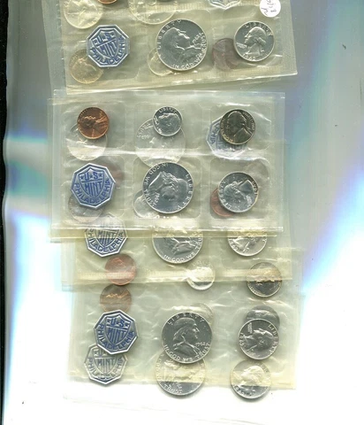 1962 UNITED STATES 5 COIN SILVER PROOF SET NO ENVELOPE LOT OF 7 3718R Cover