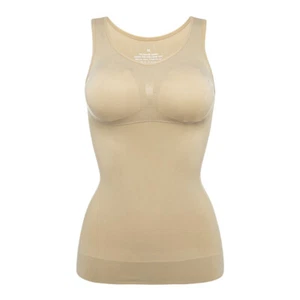 Women Tank Tops Tummy Control Cami Shaper with Bra Seamless Shaping Soft Vest  - Picture 1 of 15
